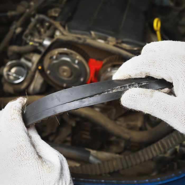 damaged engine belt