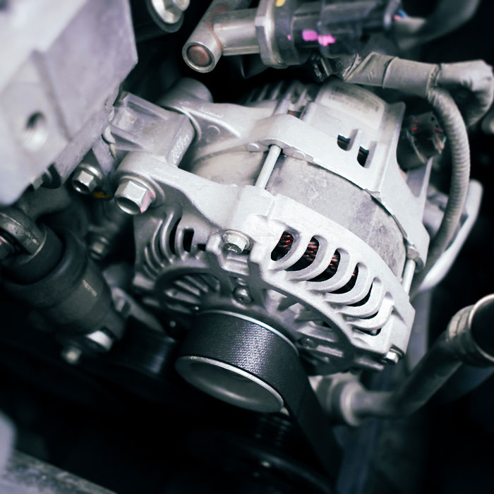 closeup of alternator